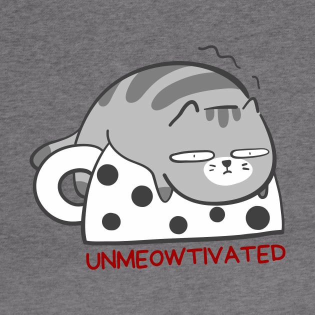 Unmeowtivated | Cute Unmotivated Cat Pun by Allthingspunny